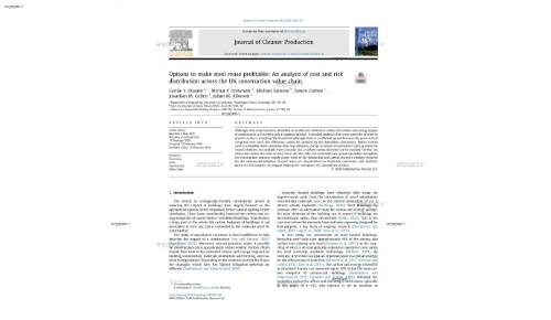 Options to make steel reuse profitable: An analysis of cost and risk distribution across the UK construction value chain